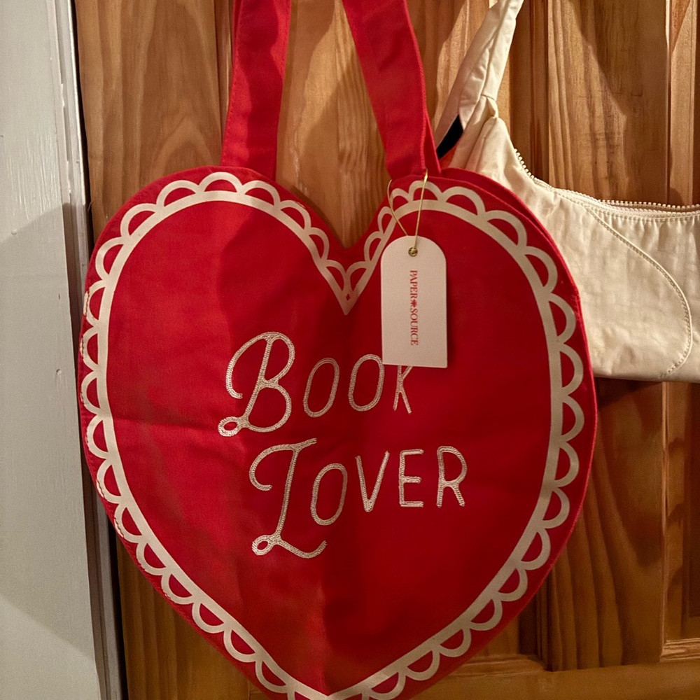 Book Lover Heart Tote Bag